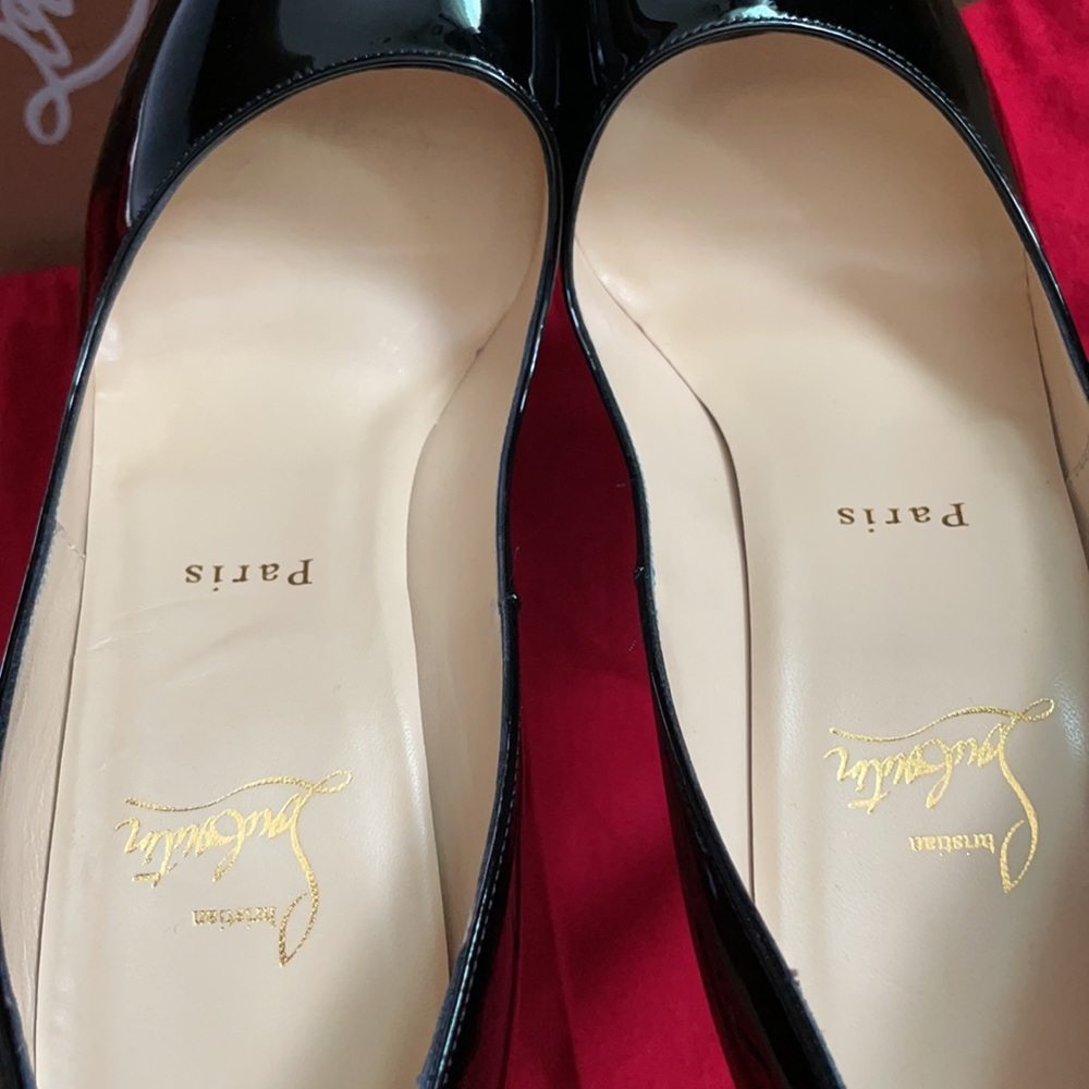 AuthenticChristian Louboutin Lady Peep 150 Patent Calf - Picture 8 of 17